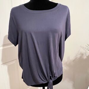 GAIAM Women's Short Sleeve Tie-Front Tee - light eggplant